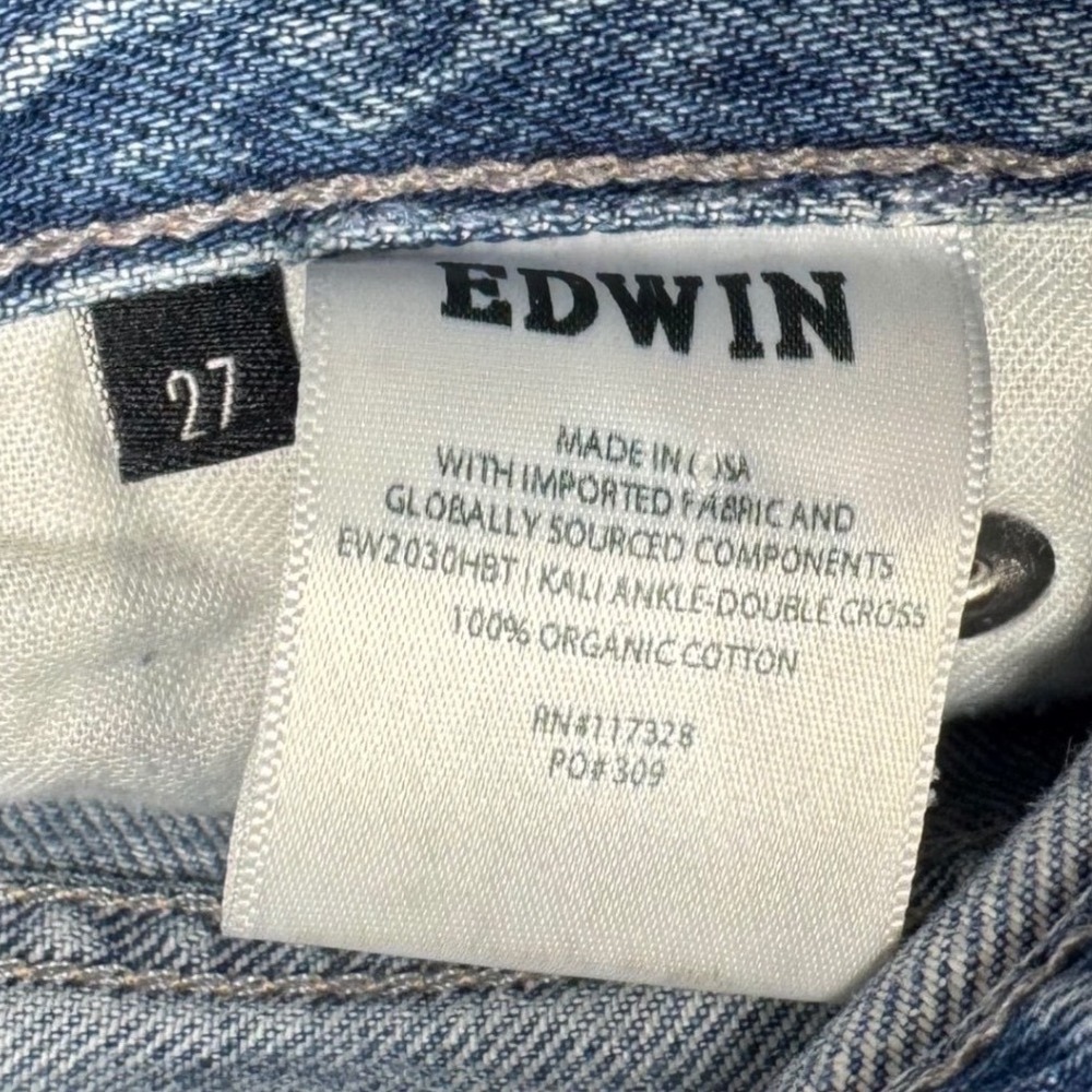 Edwin Womens 27 Blue Kali Ankle Vintage Straight Floral Pocket Jeans (2355) - Picture 3 of 10